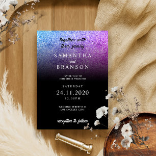Convites Casamento Mínimo de Teal Rosa-Rosa-Brilhante