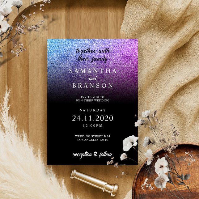 Convites Casamento Mínimo de Teal Rosa-Rosa-Brilhante (Criador carregado)