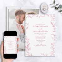 Casamento Mínimo Elegante de Foto Magenta Vivid