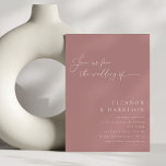 Convites Casamento Mínimo Elegante de Rosa Dusty<br><div class="desc">Convite para Casamento de Rosa de Manuscrito Moderno e Minimalista Elegante</div>