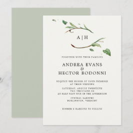 Convites Casamento Mínimo Elegante do Monograma