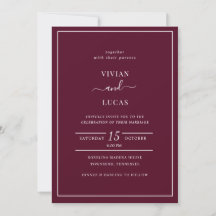 Casamento Mínimo Moderno Burgundy
