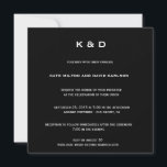 Convites Casamento mínimo moderno de preto e branco<br><div class="desc">Para personalizar/personalizar.</div>