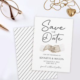 Convites Casamento mínimo moderno de script salvar a data
