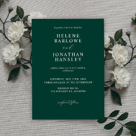 Convites Casamento Mínimo Moderno Emerald Green