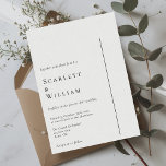 Convites Casamento Mínimo Moderno Simples<br><div class="desc">Este simples e moderno design de convite de casamento é um eterno de fusão de encanto clássico e simplicidade contemporânea. Com foco no estilo minimalista, esse design apresenta linhas limpas, tons neutros e uma sofisticada paleta branca e preta, garantindo que cada detalhe exude uma simplicidade refinada. Quer você esteja planejando...</div>