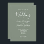 Convites Casamento Mínimo Moderno Verde Oleícola<br><div class="desc">Este convite para o casamento, simplesmente concebido e deslumbrante, apresenta um design elegante, moderno e tipográfico mínimo com um sistema de cor verde-azeitona. Pronto para você se adaptar com os detalhes do seu dia especial de casamento. Por favor, navegue na suíte de Casamento Mínimo Elegante Verde para ver os itens...</div>