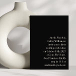 Convites Casamento Mínimo Negra Elegante Na moda Moderno<br><div class="desc">Convite para Casamento Moderno Elegante Na moda Negro Minimalista</div>