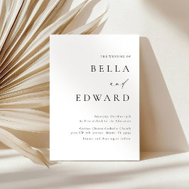 Convites Casamento Mínimo Negro Branco Elegante