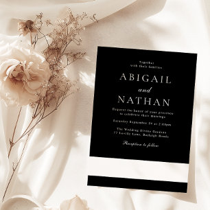 Convites Casamento Mínimo Negro e Branco