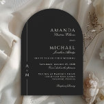 Convites Casamento Mínimo Negro Elegante Clássico Simples<br><div class="desc">Simples, elegante e saboroso, este clássico design de convite de casamento preto apresenta uma fina linha de fronteira ao longo da borda esquerda com a noiva e o monograma do noivo. Uma combinação de fontes serif elegantes de eterno emparelhada com uma fonte de script tradicional é usada para os nomes...</div>