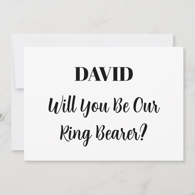 Convites Casamento Mínimo Preto Branco Branco do Nome Perso (Frente)