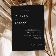 Casamento mínimo preto e branco moderno