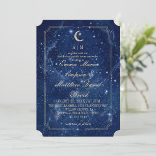 Convites Casamento Místico Azul Celestial