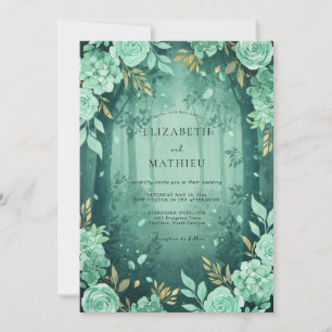 Convites Casamento Místico Esmeralda na Floresta