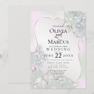 Convites CASAMENTO Mistura de pérolas rosa