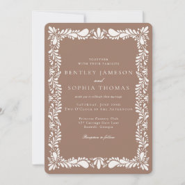 Convites Casamento Mocha Brown Talavera Azulejo Fiesta