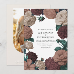 Convites Casamento Mocha Plum, Berry Clay & Silk Taupe