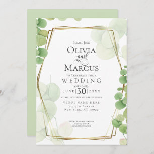 Convites CASAMENTO Modern Springtime Eucalyptus