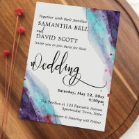 Casamento Moderno 1, Púrpura, Vermelha e Aqua Wate