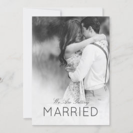 Convites Casamento Moderno 2 Foto Elegante Preto e Branco