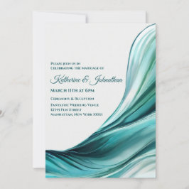 Convites Casamento Moderno - Abstrato-Emerald Green - Convi