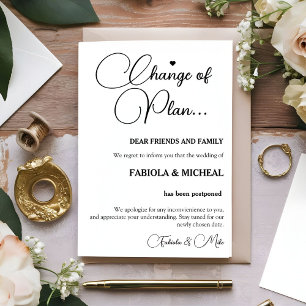 Convites Casamento moderno adiou reagendamento do casamento