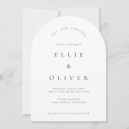 Convites Casamento Moderno Arco Boho Burgundy & Branco
