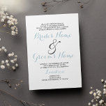 Convites Casamento moderno azul-pastel branco simples<br><div class="desc">Simples e elegante convite para o casamento moderno azul pastel. Esse convite de ampersor minimalista é perfeito para qualquer garota de vidro elegante e sofisticada. Este design é ideal para um evento de tendências e na moda. Personalize este design com sua própria mensagem e informações personalizadas. Todas as designs são...</div>