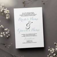 Casamento moderno azul-pastel branco simples