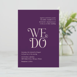 Convites Casamento Moderno Blaire Roxo
