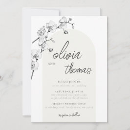 Convites Casamento Moderno Boho Arco Caligrafia Orquídeas M