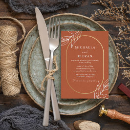 Convites Casamento Moderno Boho Queimado Ferrugem
