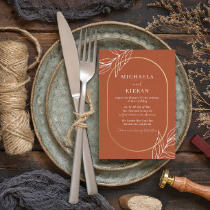 Convites Casamento Moderno Boho Queimado Ferrugem