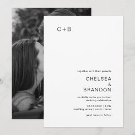 Convites Casamento Moderno Branco e Negro