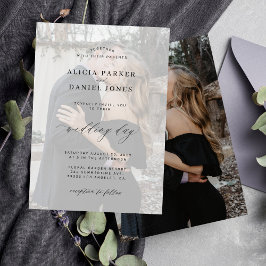 Convites Casamento moderno branco e preto