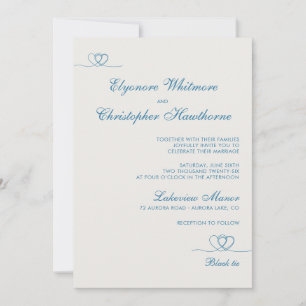 Convites Casamento Moderno Chic Azul Água Mix e Match