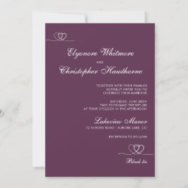 Convites Casamento Moderno Chic Mix e Combinar Bold Plum