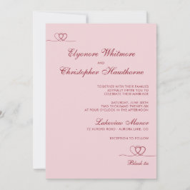 Convites Casamento Moderno Chic Pink Juicy Red Mix e Combi