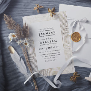 Convites Casamento Moderno Chique Elegante Linha Minimalist
