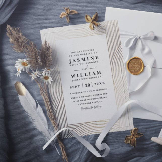 Convites Casamento Moderno Chique Elegante Linha Minimalist (Criador carregado)