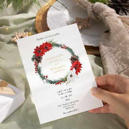 Convites Casamento Moderno Clássico de Natal Simples