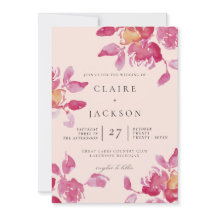 Casamento Moderno com Aquarela de Rosa Cor-de-Rosa