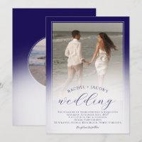 Casamento Moderno com Efeito Ombre Azul Escuro 2-F