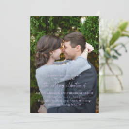 Convites Casamento Moderno com Foto Lilac Chic