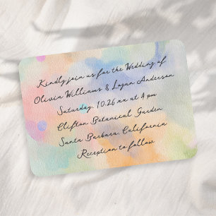 Convites Casamento Moderno com Letra Abstrata em Aquarela