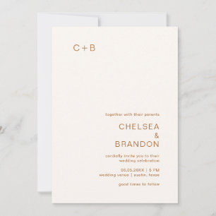 Convites Casamento Moderno com Neutrais Terrenos de Chelsea