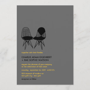 Convites Casamento Moderno com Pair Eames, Presidente Perfe