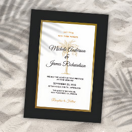 Convites Casamento Moderno com Palmeira Tropical Black Gold