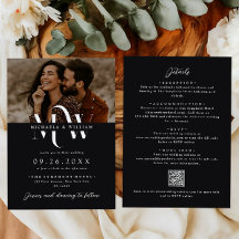 Casamento Moderno com QR Code de Monograma Elegant